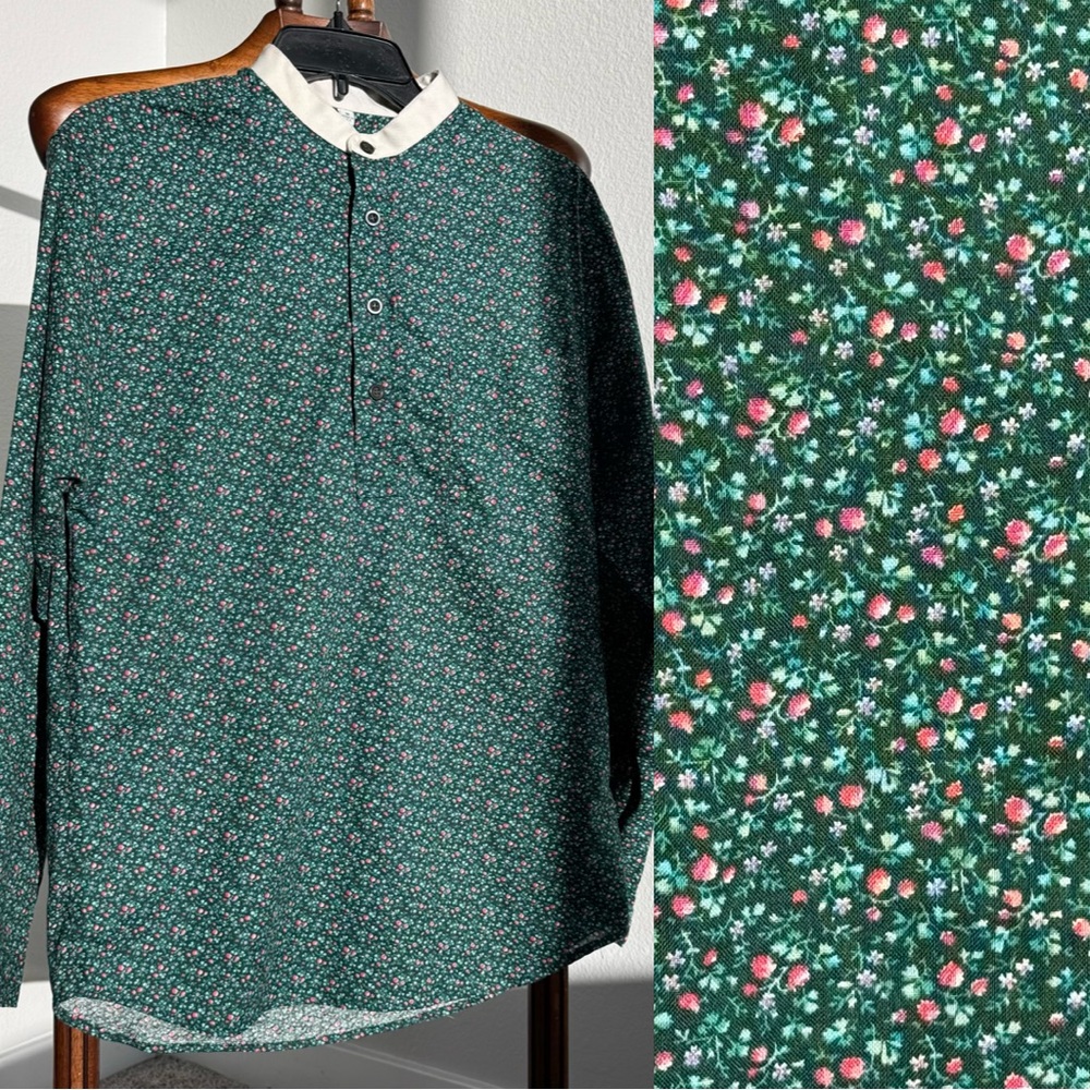 Wah Maker Frontier Floral Prairie Blouse Made USA Cottagecore Western Shirt Sz S